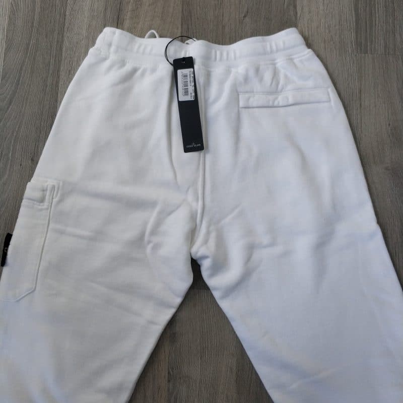 STONE ISLAND FLEECE PANTS TROUSERS WITH PATCH WHITE 3 1 scaled