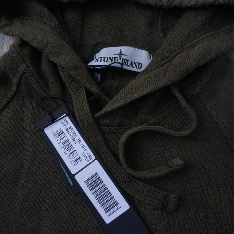 STONE ISLAND PATCH HOODIE KHAKI 1 scaled