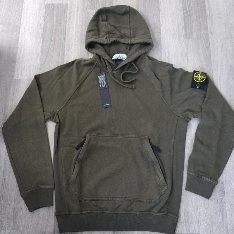 STONE ISLAND PATCH HOODIE KHAKI scaled