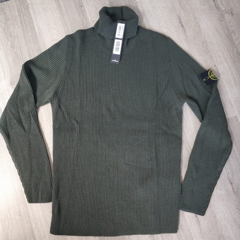 STONE ISLAND RIBBED WOOL TURTLENECK scaled